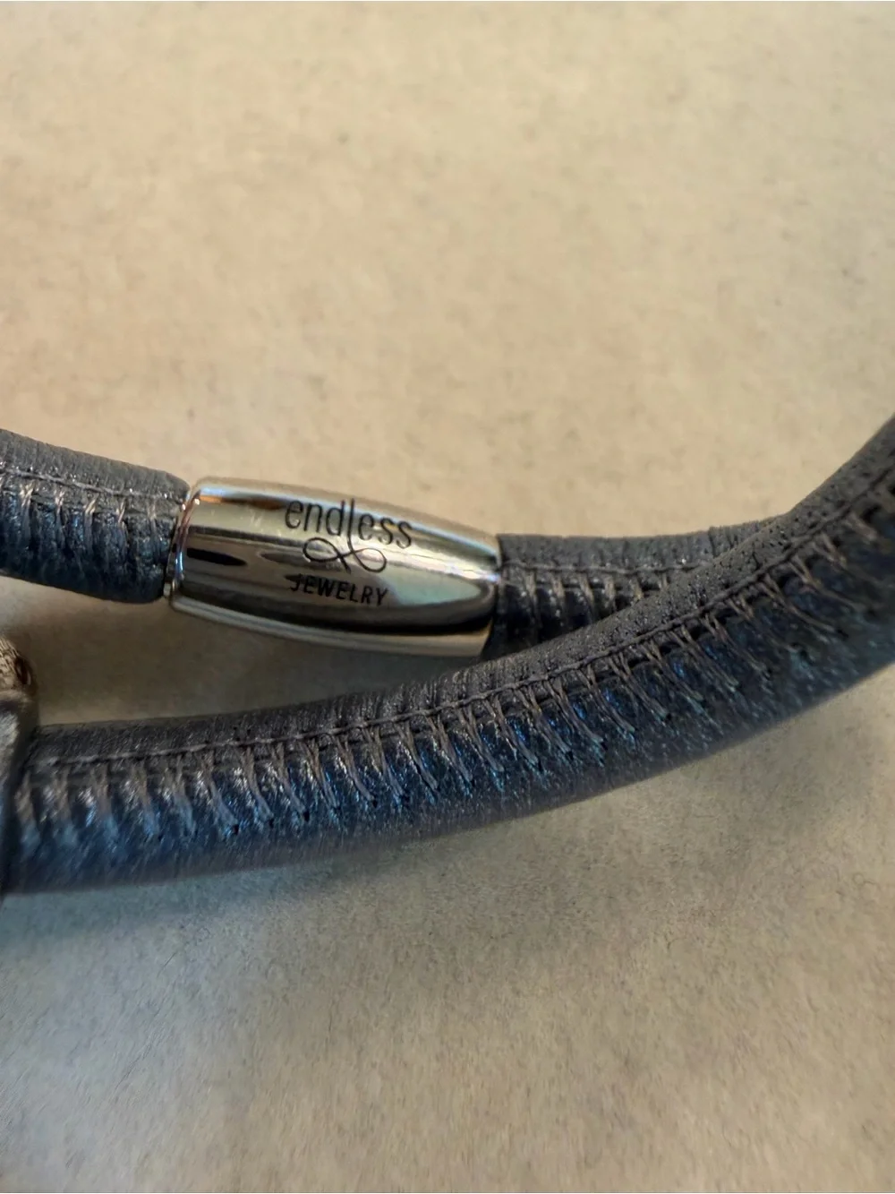 Endless Jewelry x Jennifer Lopez Shimmery Gunmetal Blue Wrap Charm Bracelet